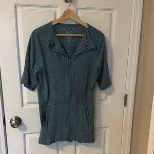 Lur Women's Teal Zip-Up Sweatshirt with Pockets